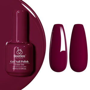 Beetles Red Gel Polish, Merlot Wine, 15ML Dark Red Gel Nail Polish