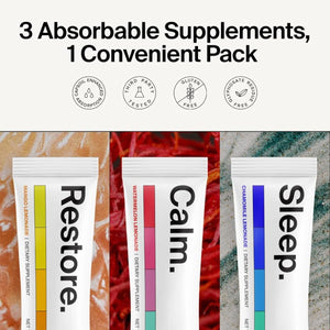 The Absorption Company Variety Pack Bundle – Sleep Aid, Electrolyte Recovery & Calm Supplement Drink Mixes - Chamomile, Mango & Watermelon Lemonade – Highly Absorbable Supplements - 21 Servings