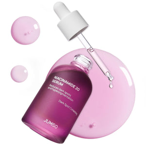 JUMISO 20% Niacinamide Dark Spot Serum 2-Pack, TXA + Glutathione, Korean | High-strength brightening for dark spots & uneven tone, Centella-soothed. Non-pilling water-gel; two 40ml bottles, vegan.