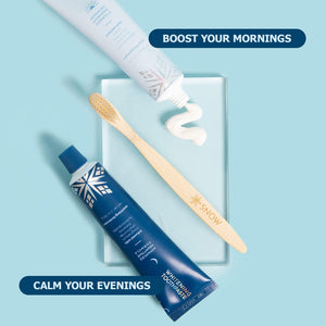 SNOW Advanced Vitamin Infused Whitening Toothpaste - Oral Care Whitening Paste - Advanced Toothpaste with Hydroxyapatite & CoQ10 - Advanced Morning Formula, Refreshing Mint