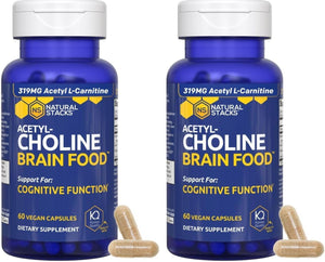 GABA Brain Food - GABA Supplement with L-Citrulline & Grape Seed Extract - Supports Calm & Relaxation - Nighttime Sleep Aid - Supports Production of Gamma Aminobutyric Acid - 120 L-Citrulline Capsules