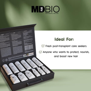 MD PLUS BIO Hair Transplant Repair Set - Hair Care Package with Shampoo, Serum and Multivitamins - Advanced Hair Care Products Containing Biotin, Keratin, Collagen – (3 Months)