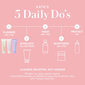 Kate Somerville Pore-fect Skin Edit Travel Kit : ExfoliKate, EradiKate, & Goat Milk Cleanser Holiday Gift Set