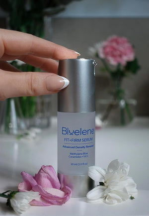 Bluelene Fit+Firm Serum, Methylene Blue, Vitamin C, Ceramides, Advanced Skin Density Renewal Serum, Anti-Aging, Restores Volume and Texture, Smooths Wrinkles, Hydrates.