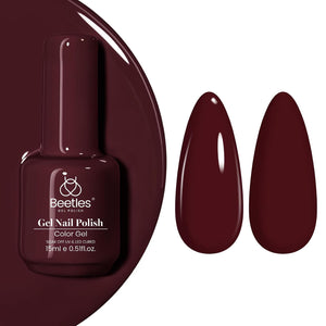 Beetles Red Gel Polish, Merlot Wine, 15ML Dark Red Gel Nail Polish