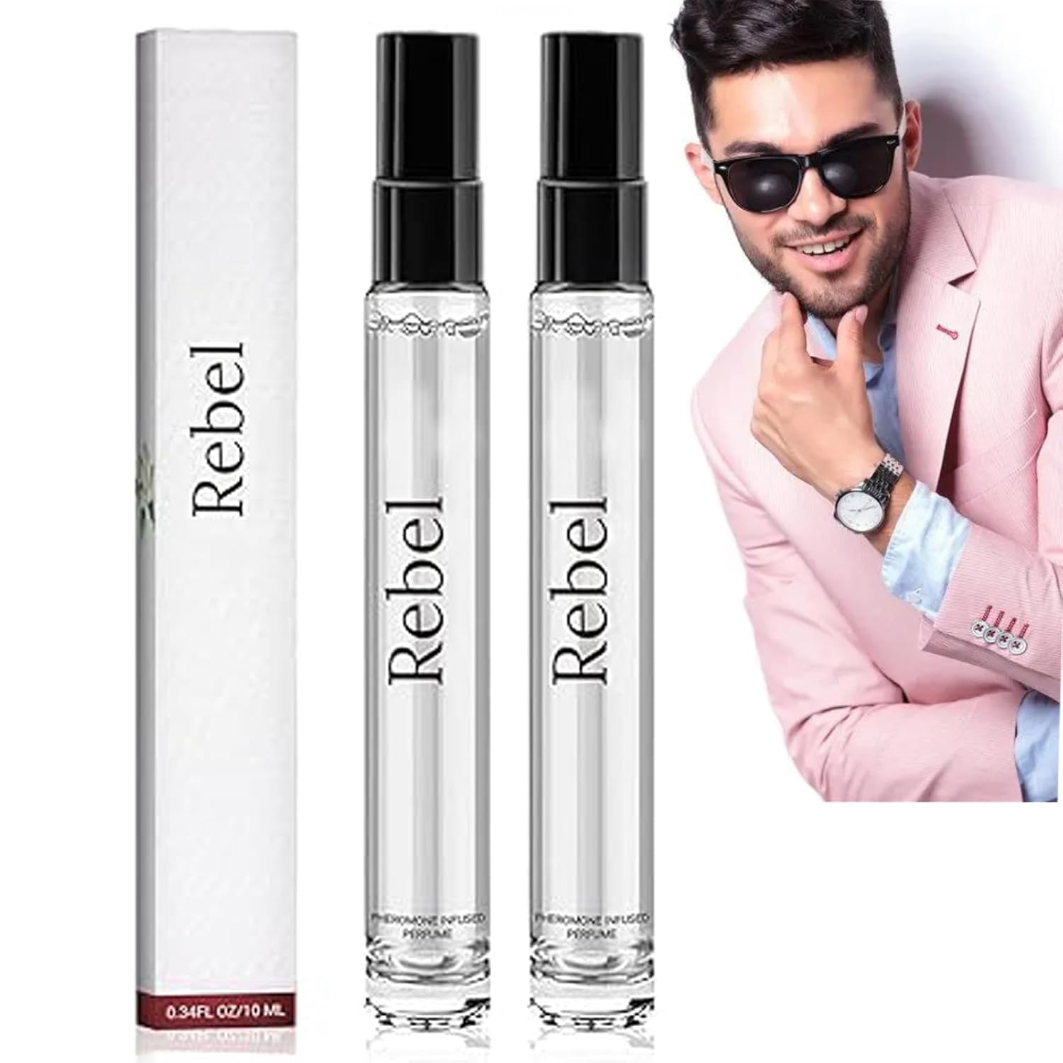 Rebel Cologne Pheromone for Men,Alloura Pheromone Perfume, Long Lasting Men's Cologne Fragrance(2PCS)