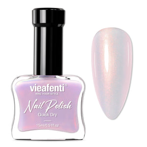 Iridescent Coral Nail Polish, Quick Dry Pearlescent Orange 15ml