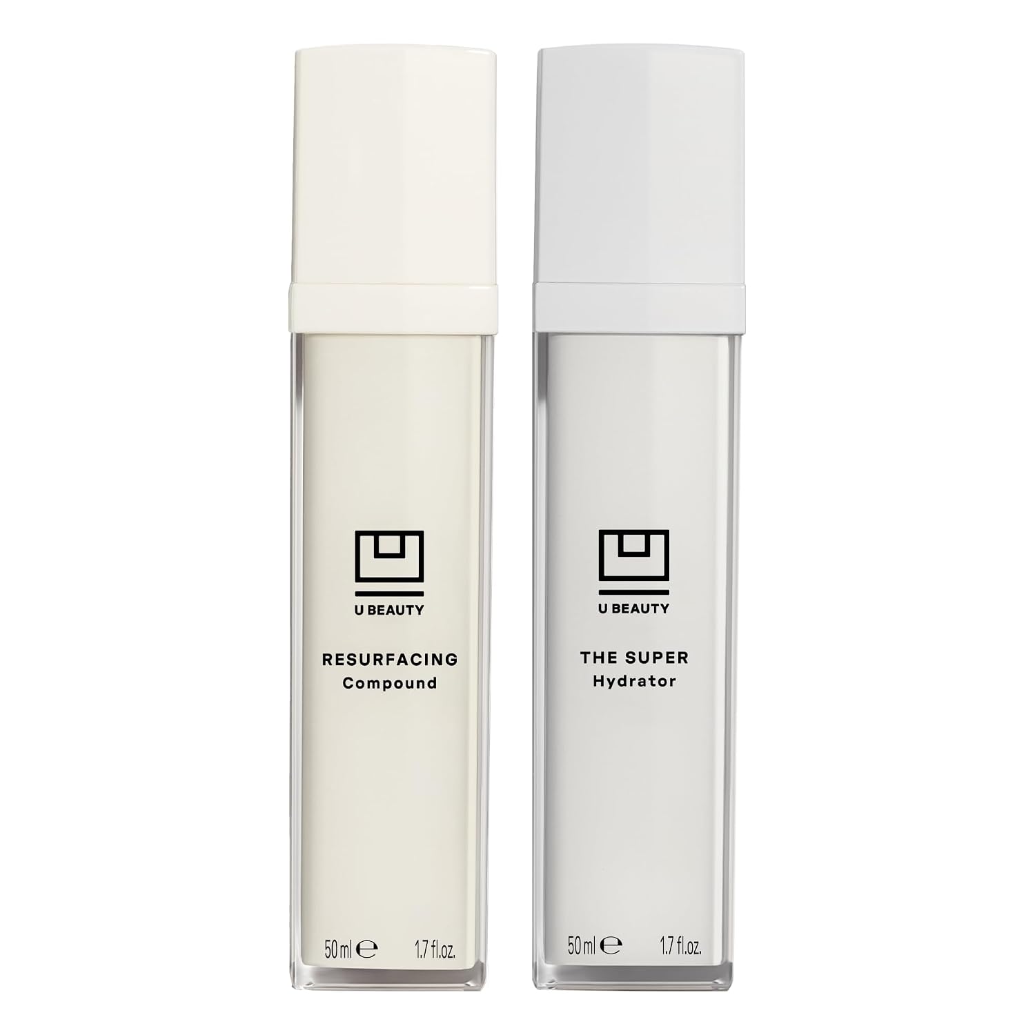 U Beauty Duo Set - Face Serum with Retinol & Hyaluronic Acid - 1.7 fl oz | Resurfacing Compound & SUPER Hydrator Set, Vitamin C & E, Set of 2, moisturizes for smooth, hydrated & softer skin