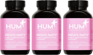 HUM Private Party Vaginal Probiotics for Women, pH Balance and Urinary Tract Support Vaginal Probiotic Supplement with Cranberry & Lactobacillus Blend, Women's Health Cranberry Pills, 30 Capsules