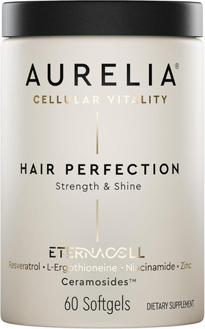 AURELIA 3-in-1 Perfection | Advanced Cellular Anti-Aging Supplement | Boost Collagen Production & Strengthen Hair, Skin, Nails | with Zinc, Resveratrol, Niacinamide & Ergothioneine