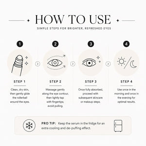 Under Eye Brightener Roller - Caffeine & Retinol Eye Serum for Dark Circles, Puffiness & Fine Lines, Travel Essential Vegan Skincare, Cooling Eye Massage, Dermatologist-Tested, 0.52 fl oz