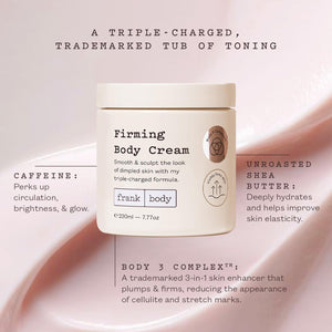 frank body Firming Body Cream | Helps Reduce Look of Stretch Marks & Dimples | Caffeine & BODY 3 COMPLEX™ | Hyper-Hydrating Formula | Vegan & Cruelty Free | 200ml