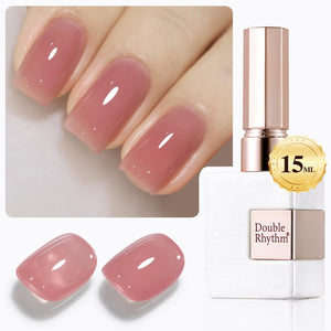 Double Rhythm 0.5 Oz Gel Nail Polish Neutral Natural Same Color Same Bottle Translucent Light Milky Pastel 15ML Manicure French Design Art DIY at Home (Pearl Green-B1146)