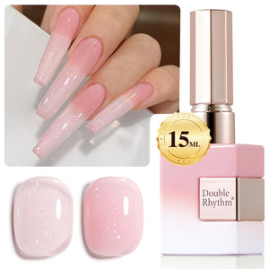 Double Rhythm Translucent Gel Polish Sheer Neutral Natural Light Milky Same Color Same Bottle 15ML Jelly UV Polish Nail Art DIY at Home (Jelly Nude Brown-A1492)