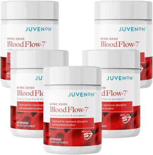Juvenon BloodFlow-7 Nitric Oxide Supplements for Men & Women - Natural Nitric Oxide Booster with Nitrosigine® + S7® - Blood Flow & Circulation Support (1-Pack)