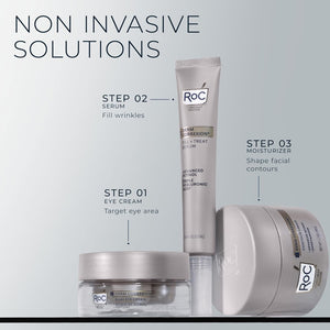 RoC Derm Correxion Dual Eye Cream with Advanced Retinol + Peptides for Puffy Eyes and Dark Circles, (.68 oz) with Retinol Under Eye Cream Packette