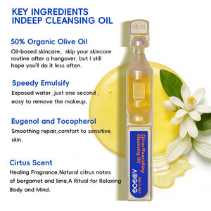 Cirtus Nourishing Cleansing Oil, One Second Emulsifying,Hangover clean,8 Botanical Oils Makeup Remover (30 Count)