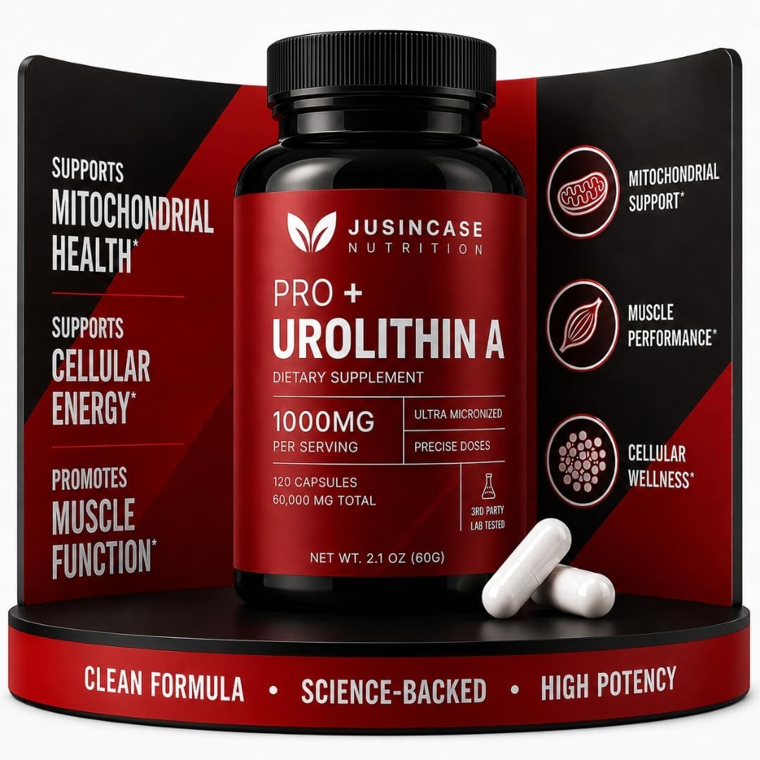 Urolithin A PRO Capsules - 1000mg, 120 Ct - Ultra Micronized Urolithin A Supplement for Mitochondrial Support, Cellular Health, Muscle Function & Healthy Aging