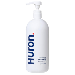 Huron Men's Shampoo | Cleansing & Hydrating Formula | Citrus, Fresh Juniper & Aromatic Greens Scent | Strengthens Hair | Sulfate-Free, Paraben-Free | Argan Oil, Aloe, Peppermint | 11.7 Fl Oz