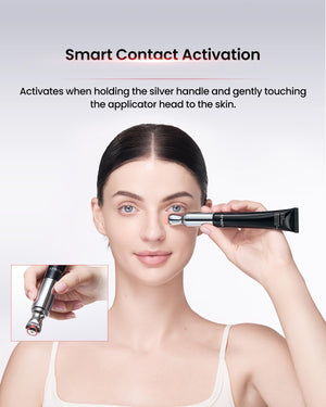 AMIRO PDRN Red Light Therapy Eye Cream with Built-In Microcurrent Massager | PDRN Peptide Under Eye Treatment for Puffy, Tired-Looking Eyes, Hydrated, Firmer-Looking Skin, 1.06 oz