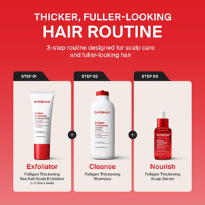 Dr.FORHAIR Folligen Thickening Scalp Serum 1.7 oz | Biotin Density Serum for Thicker, Fuller-Looking Hair | Peptide Scalp Treatment | Korean Haircare