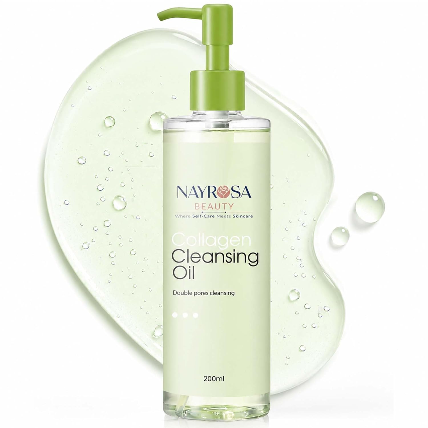 Collagen Oil Cleanser for Face – Makeup Remover Cleansing Oil for Waterproof Makeup –Deep Pore Facial Cleanser for Blackheads & Clogged Pores –Korean Oil Cleanser for Double Cleansing (200ml)