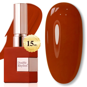 Double Rhythm Translucent Gel Polish Sheer Neutral Natural Light Milky Same Color Same Bottle 15ML Jelly UV Polish Nail Art DIY at Home (Jelly Nude Brown-A1492)