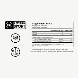 Momentous Creatine Monohydrate Powder & Omega-3 Fish Oil 1,600 mg - Daily Omega-3 Supplement for EPA & DHA -Supports Strength, Lean Muscle, Recovery, & Joint Health - NSF Certified for Sport