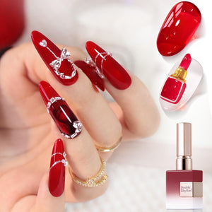Double Rhythm Translucent Gel Polish Sheer Neutral Natural Light Milky Same Color Same Bottle 15ML Jelly UV Polish Nail Art DIY at Home (Jelly Nude Brown-A1492)