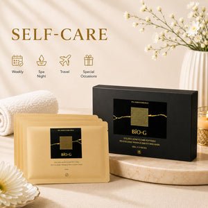 Bio-G Collagen Overnight Hydrogel Mask with Gold |Skin Glow Care for Firming, Lifting, Plumping | Peptide Fine Lines for Glass Skin Care | 25ml*5