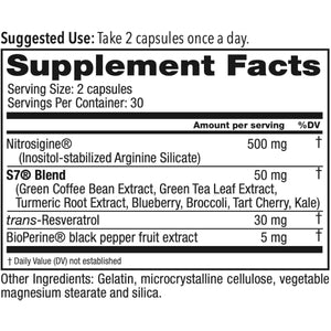 Juvenon BloodFlow-7 Nitric Oxide Supplements for Men & Women - Natural Nitric Oxide Booster with Nitrosigine® + S7® - Blood Flow & Circulation Support (1-Pack)