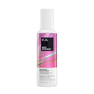 IGK Best Interest Bond Building Air Dry Styling Cream – Leave-In Treatment for Split Ends, Breakage, Frizz Control, and Shine – Vegan & Cruelty-Free