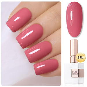 Double Rhythm 0.5 Oz Gel Nail Polish Neutral Natural Same Color Same Bottle Translucent Light Milky Pastel 15ML Manicure French Design Art DIY at Home (Pearl Green-B1146)