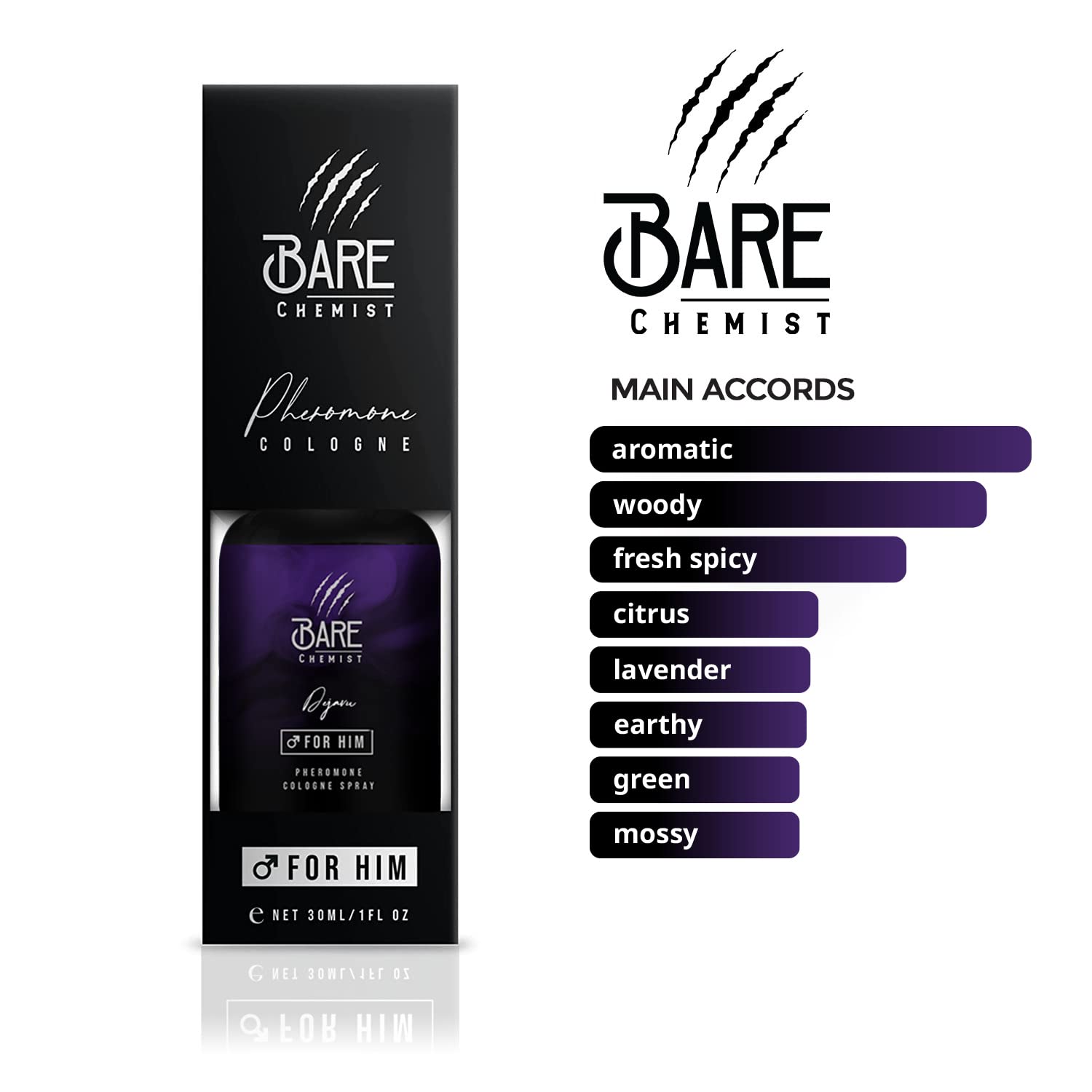Dejavu Pheromone Cologne for Men [Attraction Formula] - Pheromone Perfume for Men [Long Lasting Results] 1oz - Lavender, Spice, Herbal