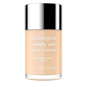 Neutrogena Healthy Skin Liquid Makeup Foundation, Broad Spectrum SPF 20 Sunscreen, Lightweight & Flawless Coverage Foundation with Antioxidant Vitamin E & Feverfew, Natural Tan, 1 fl. oz
