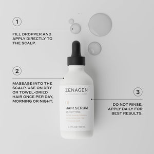 ZENAGEN Densifying Hair Serum for Fine + Thinning Hair | Boosts Hair Density, Strengthens & Nourishes Hair Follicles, Non-Greasy Water-Based Formula, Plant-Based, Vegan, All Hair Types
