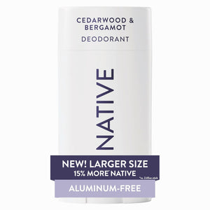 Native Aluminum Free Deodorant, Sea Salt & Cedar, Large Size Stick, 72 Hour Odor Control, for Women & Men, Contains Naturally Derived Ingredients, 3.1 oz