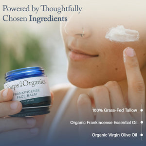 Toups & Co Frankincense Face Balm | Grass-Fed Tallow Moisturizer for Barrier Repair | Deeply Nourishing, Non-Comedogenic | With Organic Frankincense & Olive Oil | For Dry, Sensitive Skin