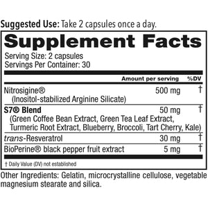 Juvenon BloodFlow-7 Nitric Oxide Supplements for Men & Women - Natural Nitric Oxide Booster with Nitrosigine® + S7® - Blood Flow & Circulation Support (1-Pack)
