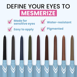 PRIME PROMETICS PrimeEyes Glide Eyeliner for Mature Women – Waterproof, Long-Stay and Mess-Proof – Gel Creme Texture, Discreet Sharpener and Effective Smudger (Mulberry)