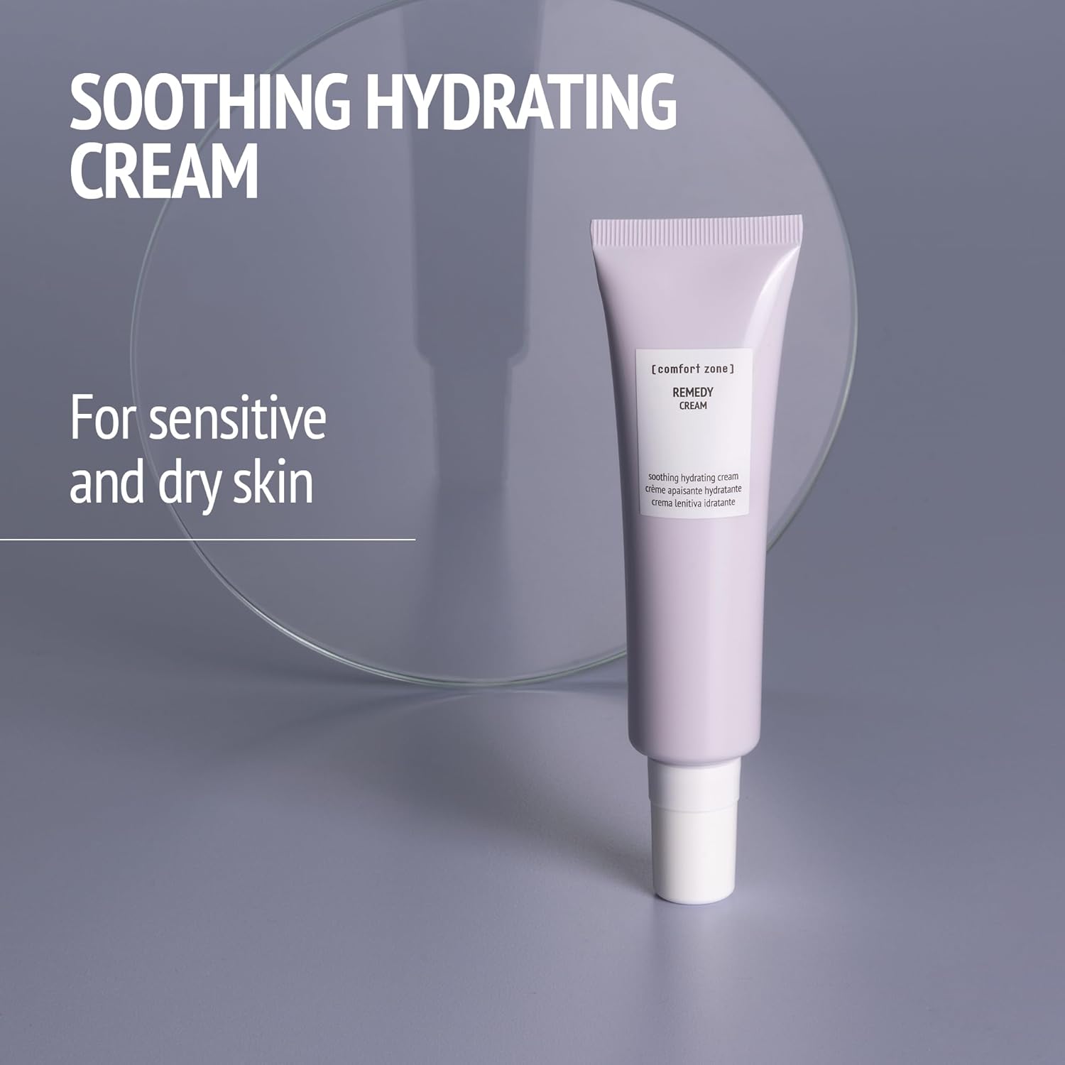 [ comfort zone ] Remedy Soothing Hydrating Cream, Light Fragrance Free Nourishment, Reinforces Defenses, Prebiotic, Marula Oil, Clean Beauty, Made in Italy, Sensitive & Delicate Skin, 2.03 Fl Oz