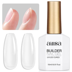 AILLSA Base and Top Coat Gel Nail Polish Top and Base Coat Nail Polish Soak Off Long Lasting Clear Base Gel High Gloss Shine No Wipe Top Coat for DIY Nail Art at Home 0.51 Fl Oz