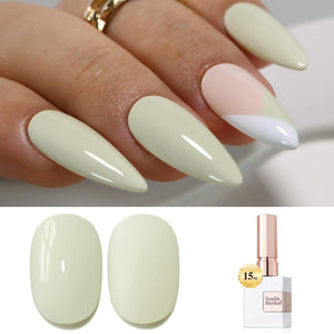 Double Rhythm 0.5 Oz Gel Nail Polish Neutral Natural Same Color Same Bottle Translucent Light Milky Pastel 15ML Manicure French Design Art DIY at Home (Pearl Green-B1146)