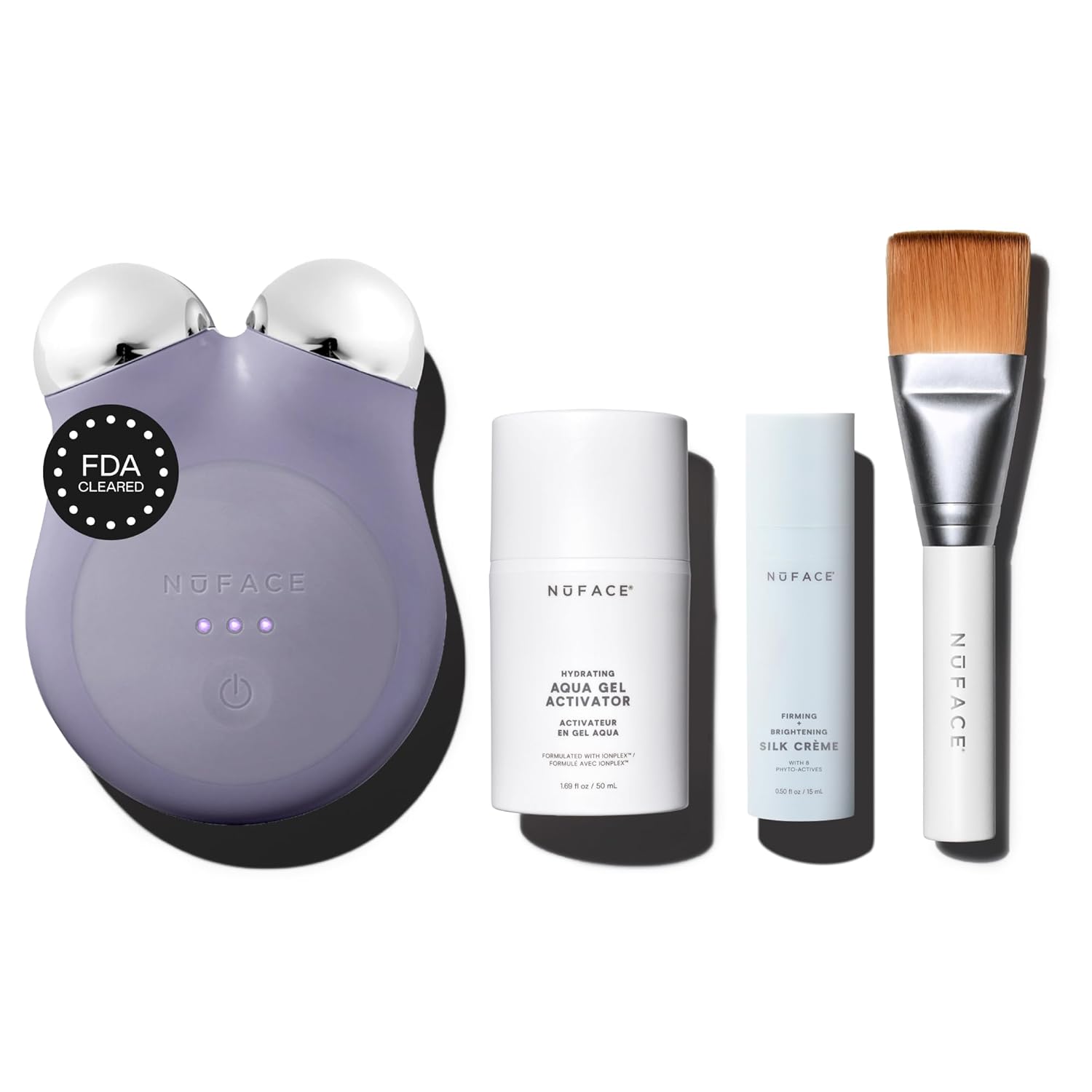 NUFACE MINI+ Microcurrent Face Massager Device, FDA-Cleared - Neck & Facial Sculpting Tool for Skin Tightening, Contouring, Depuffing, Toning & Support Lymphatic Drainage + Activator Gel, Violet Dusk