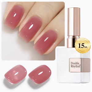 Double Rhythm 0.5 Oz Gel Nail Polish Neutral Natural Same Color Same Bottle Translucent Light Milky Pastel 15ML Manicure French Design Art DIY at Home (Pearl Green-B1146)