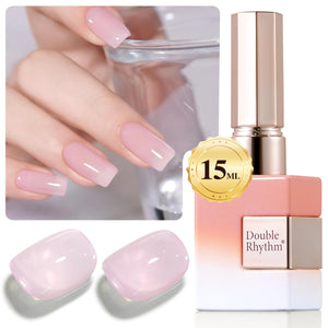 Double Rhythm Translucent Gel Polish Sheer Neutral Natural Light Milky Same Color Same Bottle 15ML Jelly UV Polish Nail Art DIY at Home (Jelly Nude Brown-A1492)