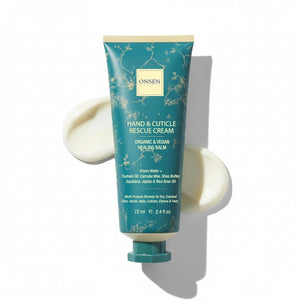 Onsen Hand & Cuticle Rescue Cream | Organic Nail Strengthener & Balm | Dry, Cracked Hands, Elbows & Feet | Shea Butter, Tsubaki & Jojoba Oil | Nail Repair & Growth, Vegan – 2 Pack (1.10 oz)