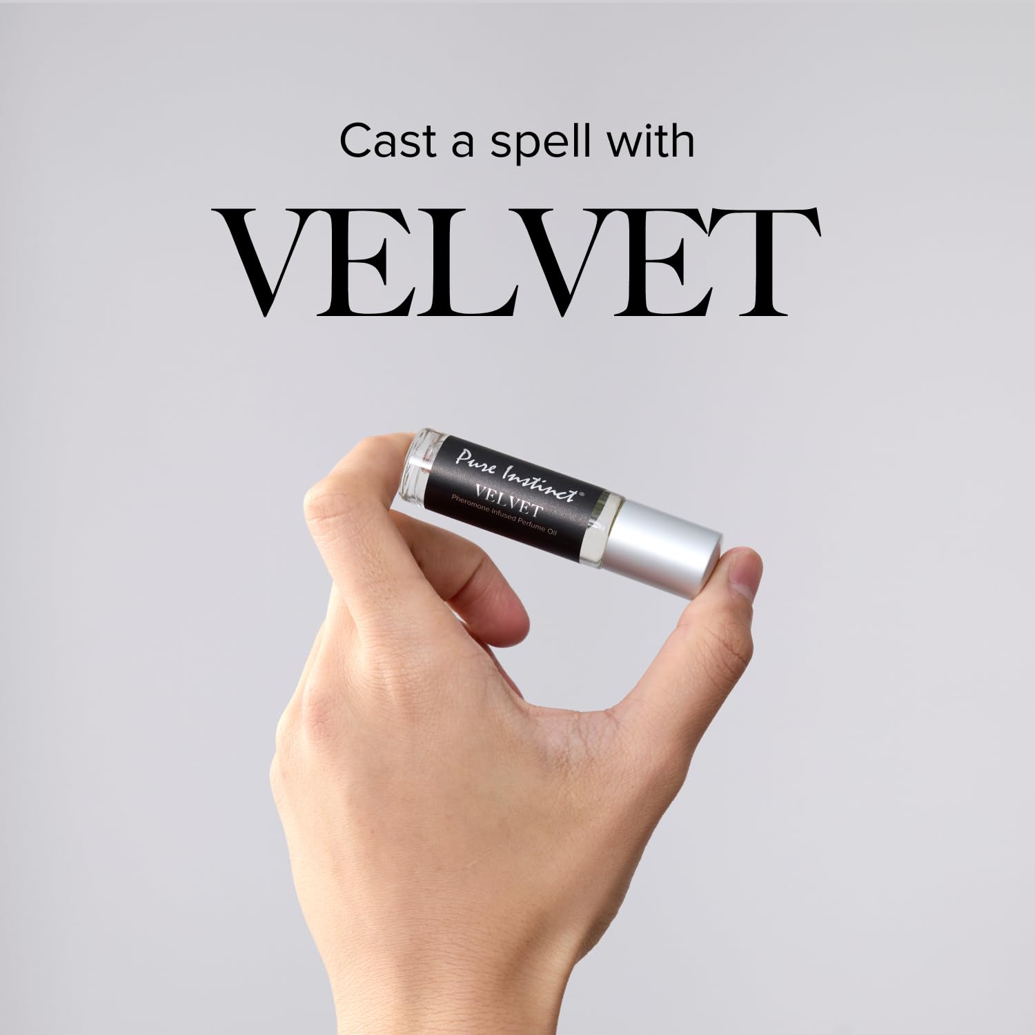 Pure Instinct VELVET The Original Pheromone Infused Essential Oil Perfume Cologne - For Him Men's - TSA Ready (Roll On Bottle 0.34 Fl. Oz./10.2mL)