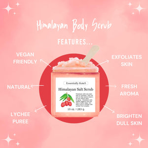 Himalayan Salt Body Scrub with Almond Oil, Exfoliating Mineral Formula, 10 oz