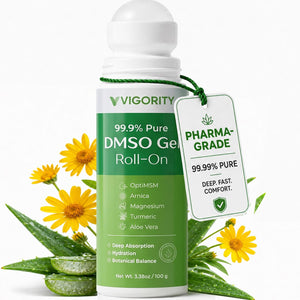Vigority 99.9% Pure DMSO Roll-On Gel - Premium Skin Conditioning Cream with Aloe Vera, Magnesium, MSM & Botanical Extracts - Fast-Absorbing, Non-Greasy Daily Skin Care - 3.53 oz (100g)